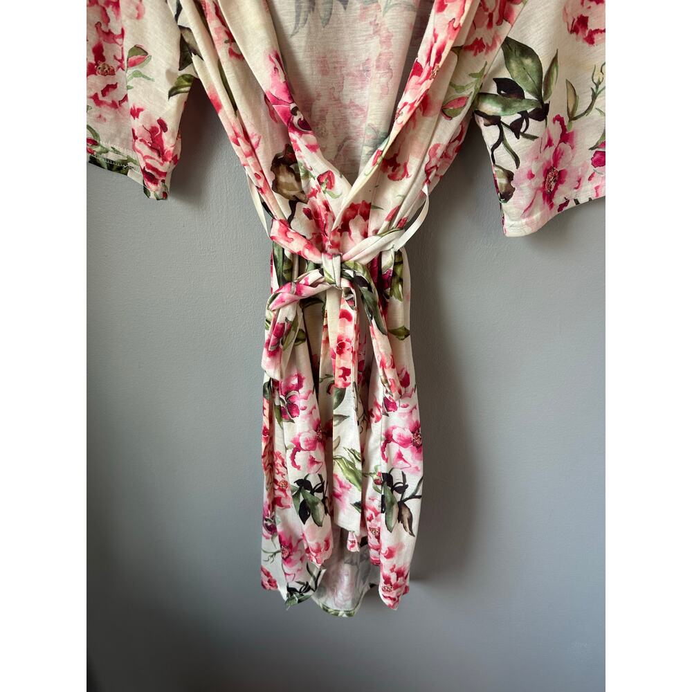 Show Me Your Mumu Brie Robe Garden Of Blooms Pink Floral Rose Robe One Size - Picture 2 of 6